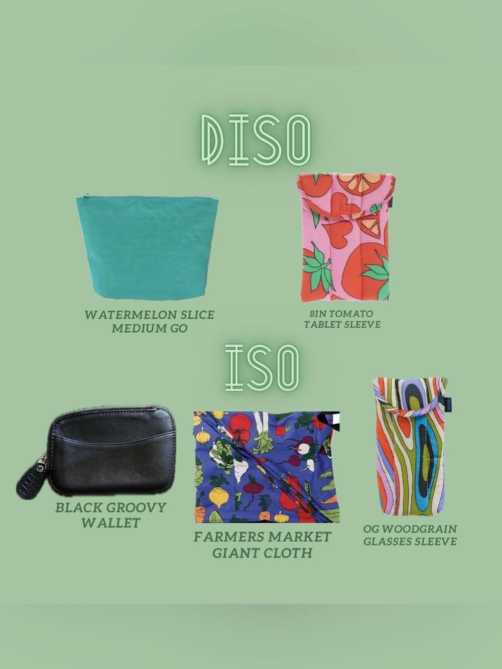 ISO BAGGU ITEMS ISO